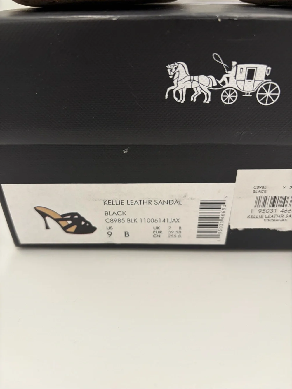 Coach Kellie Black Knot Heels, Mules, Slides with Woven C logo Size 9